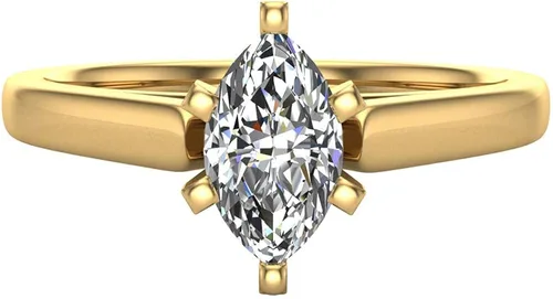 Vista 4 de Anillo de compromiso de diamante de corte marquesa para mujer, oro de 14 quilates de 38 quilates, engaste solitario de 6 puntas (G,VS2)