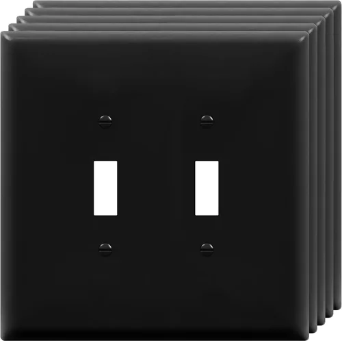 Vista 26 de ENERLITES Placa de Interruptor de Pared Doble, Placa de Interruptor de Palanca, 2-Gang Tamaño Mediano 4.88" x 4.92", Policarbonato Termoplástico