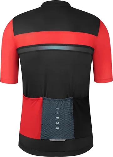 Vista 2 de GCRFL Maillot de ciclismo para hombre, manga corta, para bicicleta de carretera, camiseta de bicicleta, con bolsillo con cremallera, UPF 50+