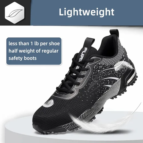 Vista 3 de Furuian Steel Toe Shoes for Men Women Lightweight Safety Shoes Comfortable Steel Toe Sneakers Warehouse Industry Work Shoes