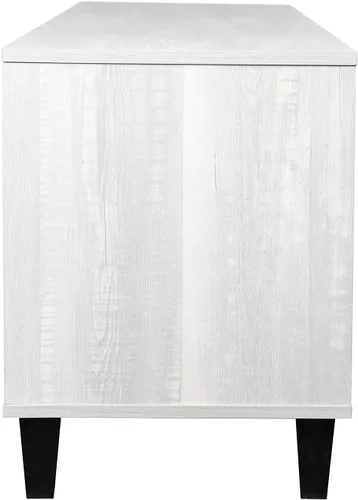 Vista 7 de Flash Furniture Nelson Mid Century - Soporte de TV moderno para televisores de hasta 60 pulgadas, acabado gris, 70 pulgadas de ancho, estantes