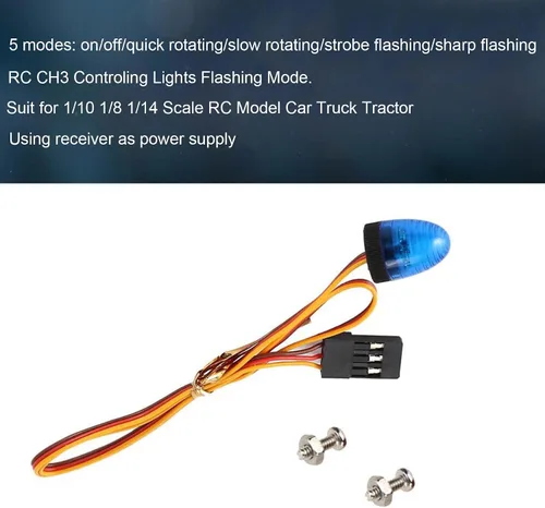 Vista 2 de 2 luces estroboscópicas LED intermitentes para automóvil a control remoto, luces estroboscópicas LED para 1/8 1/10 1/12 SCX10 TRX4 RC Car 1/14 RC