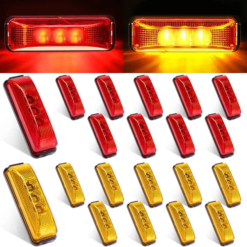 Vista 9 de Yahenda 20 Piezas Luces Marcadoras LED para Remolque de 3.9 Pulgadas con 3 LED Impermeables Luz Marcadora Lateral Rectangular Luces de Circulación