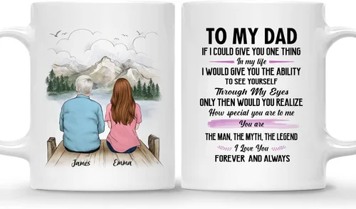 Vista 15 de Gossby Taza personalizada para padre - Regalos para padre, regalos para padre, mejores tazas de café para padre, taza personalizada para papá. Padre