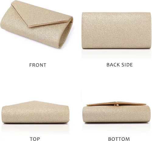 Vista 4 de Labair - Bolso de mano brillante para mujer Bolso para noche con purpurina Bolsas para bodas y fiestas