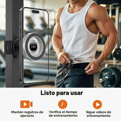 Vista 6 de A2C Soporte de teléfono para bicicleta Peloton, soporte de teléfono para cochecito con imán fuerte