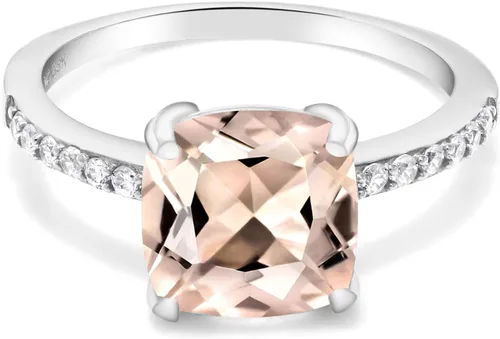 Vista 68 de Gem Stone King Anillo de compromiso de plata de ley 925 con piedra preciosa de corte cojín de 0.315 in Anillo de compromiso de aniversario de boda