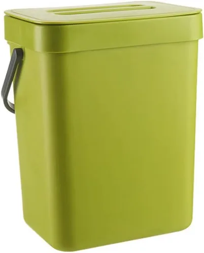 Vista 8 de Contenedor pequeño de compostaje de cocina de 3 litros, contenedor para encimera del hogar con tapa para compostador de basura (A)