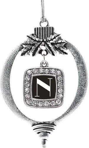 Vista 121 de Inspired Silver - Adorno con dije de reina de rodillo - Adornos navideños cuadrados de plata con joyas de circonita cúbica