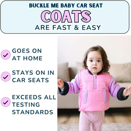 Vista 2 de Buckle Me Baby Coats Chaqueta de invierno de asiento de coche más seguro de cierre rápido para niño o niña, como se ve en Shark Tank