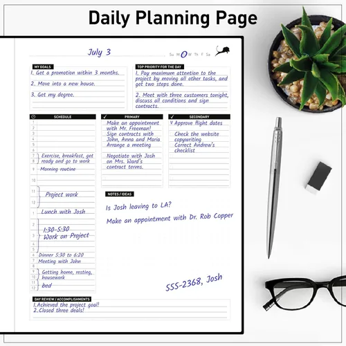 Vista 4 de Agenda diaria – Agenda de vida profesional, calendario y diario de gratitud para aumentar la productividad, gestión del tiempo y felicidad – Tapa