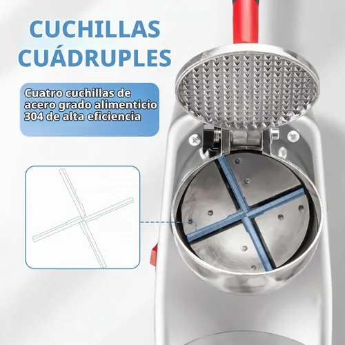 Vista 3 de Máquina de afeitar de hielo trituradora eléctrica de cono de nieve, 4 cuchillas 300 W, 143 libras/hora, máquina de hielo afeitado de acero