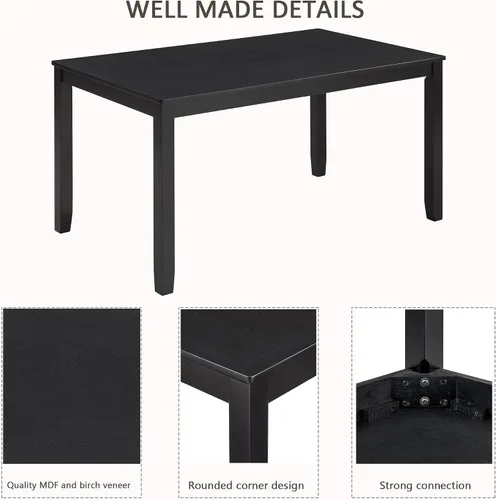 Vista 4 de Harper & Bright Designs Juego de mesa de comedor de 6 piezas con sillas