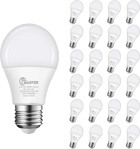 Vista 21 de Bombilla LED A19, bombilla LED equivalente a 75 W, 11 W 2700 K luz blanca cálida, 1100 lúmenes, bombillas no regulables, CRI 85+, sin parpadeo