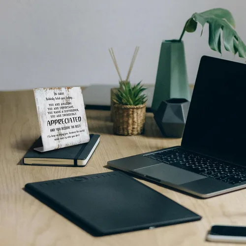 Vista 2 de Regalos de agradecimiento para mujeres y hombres, placa decorativa para oficina, regalos de reconocimiento con cita motivacional "En caso de que