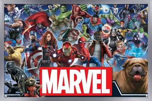 Vista 10 de Trends International Marvel Comics - Póster de pared de héroes del universo Marvel, 14.725 x 22.375 pulgadas, versión enmarcada de madera de granero