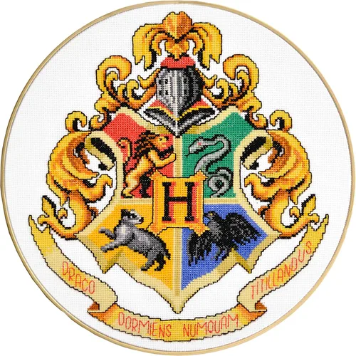 Vista 9 de Personalized.Design Kits de punto de cruz de conteo 'Hgwrts House Crests' - Juego de 5 kits de bordado para adultos Escudos 5 en 1 Hogwarts House