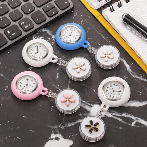 Vista 7 de Outus Reloj de enfermera de 4 piezas para enfermeras médicos, reloj de enfermera, broche de bolsillo, reloj digital