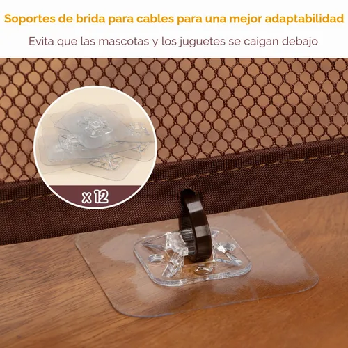 Vista 3 de Puertas para bebés para escaleras con barandilla, red de seguridad de protección para bebé, barrera de malla de barandilla de escalera de 10 x 3