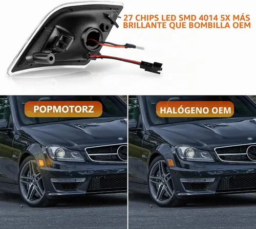 Vista 3 de POPMOTORZ Conjunto de luz de señalización de intermitencia lateral de parachoques delantero completo LED, kit de lámpara de señalización