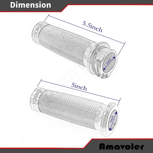 Vista 2 de Empuñaduras de manillar de motocicleta de 1 pulgada antideslizantes de goma rombo universal para Harley Kawasaki Yamaha Suzuki