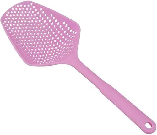 Vista 12 de SEIWEI Cuchara coladora grande, colador de herramientas de mango largo, cuchara de drenaje, colador de pasta resistente al calor, cocina para Azul