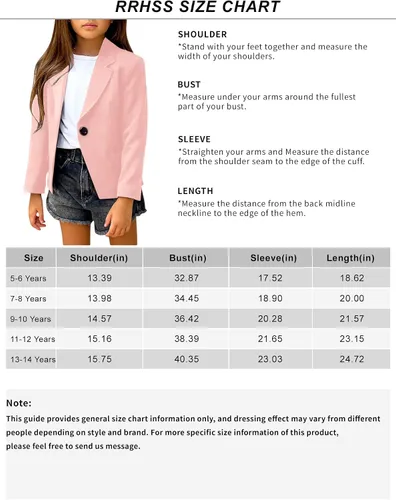 Vista 3 de Chaqueta de traje de solapa de color sólido para niñas, chaqueta larga con botones