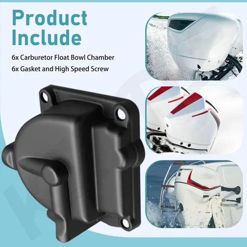 Vista 3 de 433000 Kit de cuenco de carburador de cámara flotante compatible con Johnson Evinrude 90-100-105-115-135-150-175HP, reemplaza 343870 433000 766418