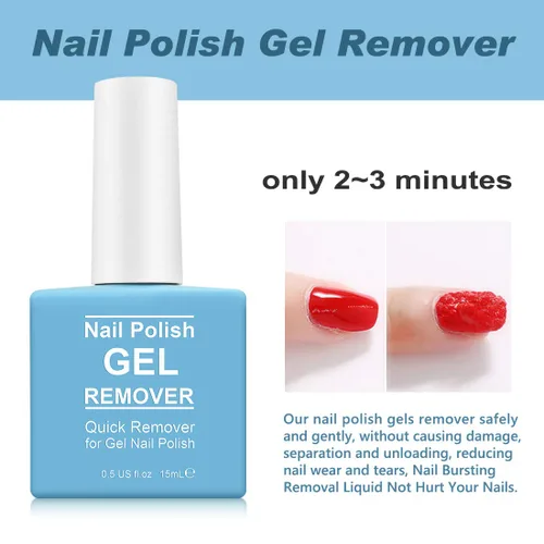 Vista 2 de SOLOTREE Gel removedor de esmalte de uñas, removedor de esmalte de uñas, kit de removedor de esmalte de uñas de gel, gel removedor de esmalte