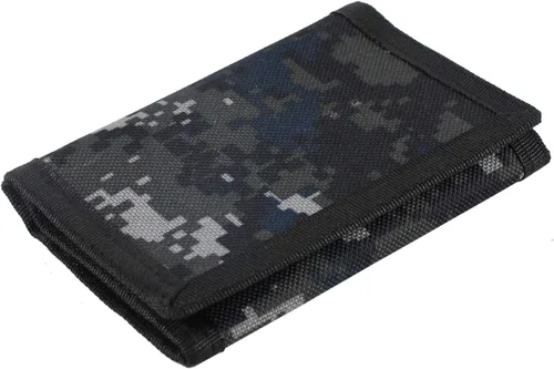 Vista 11 de Cartera RFID de camuflaje, billetera de nailon triple para hombres, mini monedero triple con cremallera para niños, Compacto 025-DV DS