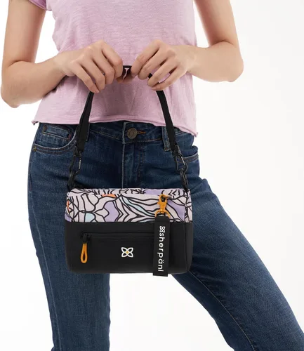 Vista 90 de Sherpani Skye - Bolso cruzado pequeño, de nailon, ligero, para mujer, con protección RFID