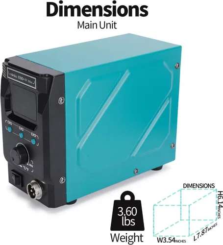 Vista 8 de YIHUA 939D+ IV 300W - Estación de soldadura resistente para vidrieras, estación de soldadura ajustable a temperatura con soldadura desmontable, 3