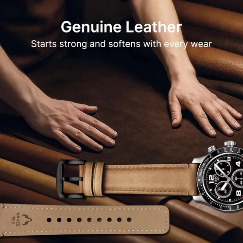 Vista 123 de Fullmosa Correa de reloj de liberación rápida de 0.866 in, 0.787 in y 0.709 in, bandas de cuero bruñido para Samsung Galaxy Watch/Garmin Watch
