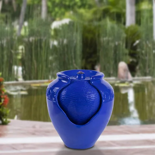 Vista 6 de Pure Garden - Fuente de agua para frascos, para interiores o exteriores, con aspecto de cerámica, función de agua de resina con bomba eléctrica
