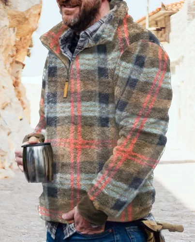 Vista 6 de Sudaderas occidentales para hombre, de forro polar azteca, sudaderas con estampado vintage