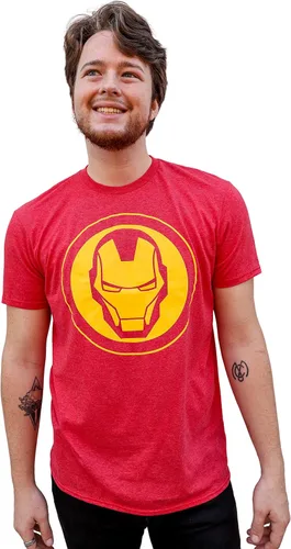Vista 4 de Marvel Avengers Iron Man Mask Logo Endgame camiseta para hombre