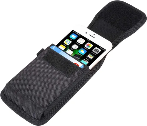 Vista 6 de Funda vertical de nailon para teléfono celular con clip para cinturón de metal, funda para iPhone 16 Pro Max 15 14 Pro Max Samsung Galaxy S25 Ultra