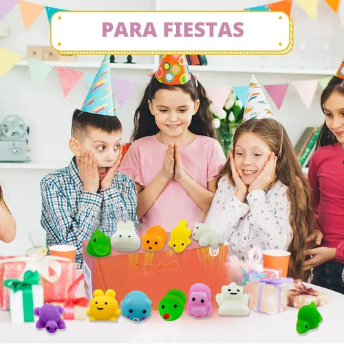 Vista 5 de 150 piezas de juguetes blandos Mochi, juguetes esponjosos Kawaii para aliviar el estrés, mini juguetes esponjosos para fiestas, premios