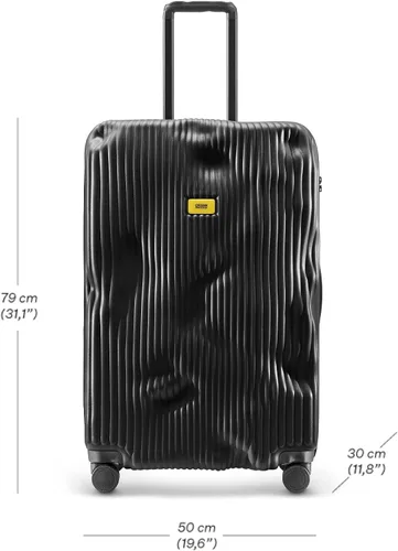 Vista 2 de CRASH BAGGAGE Maleta con carrito de rayas, Negro