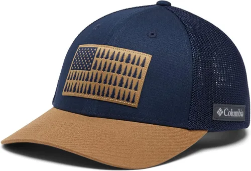 Vista 3 de Columbia - Gorra de malla con bandera con árboles unisex para adultos, corona alta