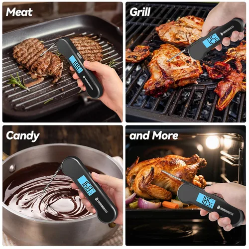 Vista 9 de Termómetro digital de lectura instantánea de 0.5 segundos para carne con precisión de ± 0.5 ℉, termómetro de alimentos para cocinar utensilios