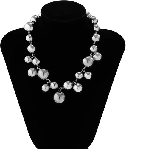 Vista 4 de Collar de perlas para mujer, collar de perlas gruesas, collar de perlas grandes, collar de perlas exageradas, regalo de joyería para niñas