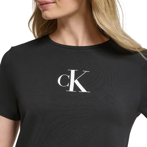 Vista 5 de Calvin Klein Vestido tipo camiseta con logotipo de monograma para mujer