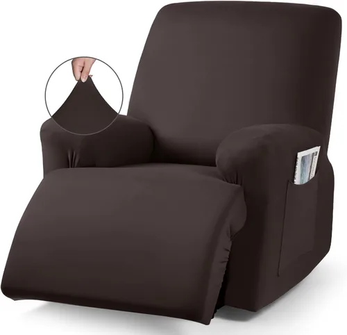 Vista 27 de TAOCOCO Sofá reclinable con funda de consola central, 4 piezas de tela de poliéster elástica, protector de muebles suave y lavable