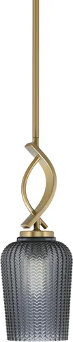 Vista 122 de Toltec Lighting Cavella Stem Colgado Mini colgante, acabado grafito, vidrio de muselina blanca de 4 pulgadas