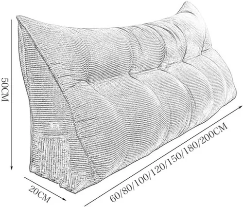 Vista 7 de Almohada triangular para cabecero, cojín grande para cabecero con cuña, almohada de lectura, respaldo de posicionamiento, cojín para cama de día