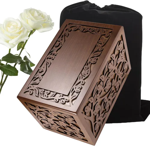 Vista 7 de Urnas de cremación para cenizas humanas, adultos, hombres o mujeres, urnas funerarias conmemorativas para cenizas, caja de urnas decorativas