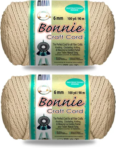 Vista 39 de Pepperell Bonnie - Cordón de macramé trenzado 6 mm x 91.4 m Almendra (Paquete de 2) Cordón de polipropileno retorcido para manualidades DIY