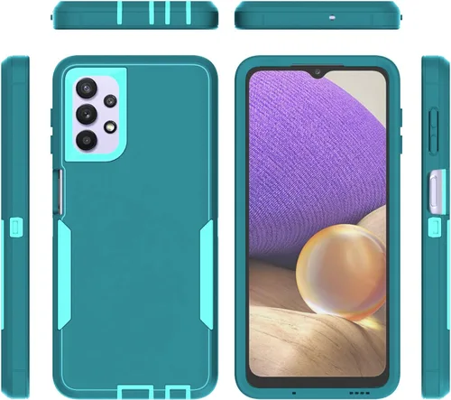 Vista 7 de Asuwish Funda de teléfono para Samsung Galaxy A32 5G 2021 de 6.5 pulgadas con cubierta protectora de pantalla y accesorios de celda de doble capa
