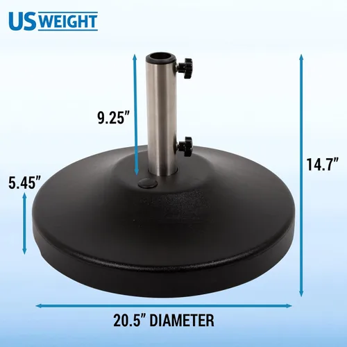 Vista 2 de US Weight Base de paraguas de pie libre rellenable Negro